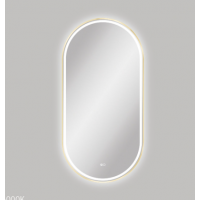 Pill Led Mirror With Brushed Gold Framed